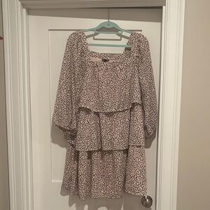 Who What Wear Pink Long Sleeve Dress